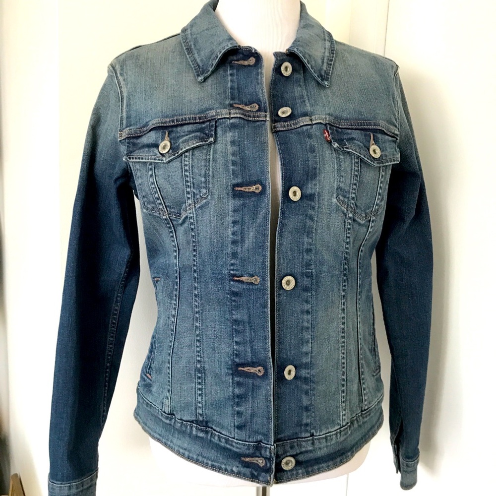 Levi’s Denim Trucker Jacket, Womens Size L Large, Levi’s Jean Jacket, Blue